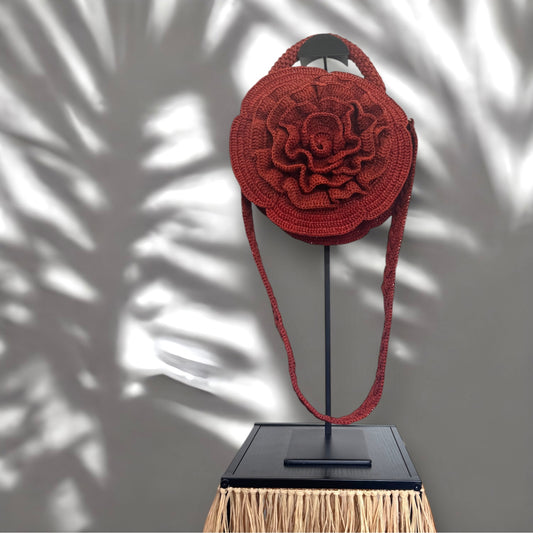 Eros - sac en raphia crocheté édition rouge